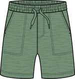 Athletic Olive Slub Pull-On Terry Shorts -Select Size