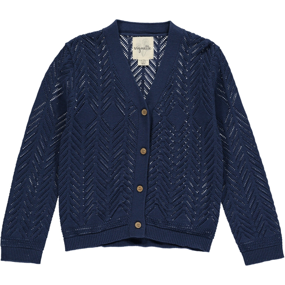 Kenzie Navy Girls Cardigan Sweater - Select Size