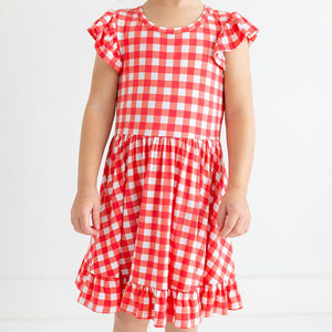 Polly Cap Sleeve Ruffled Twirl Dress - Posh Peanut - Select Size