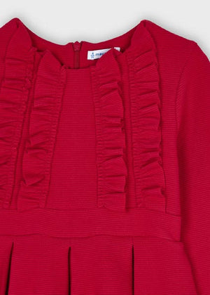 Ottoman Knit Fabric Red Dress - Select Size