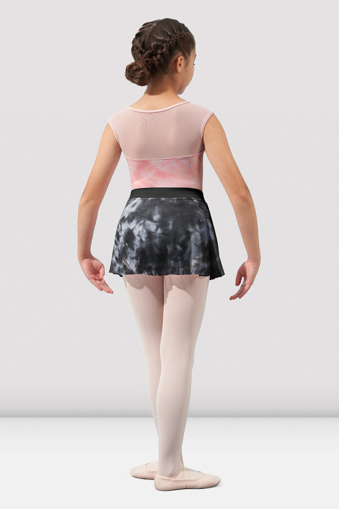 MS1084C - Mirella Black Watercolor Girls Pull-On Skirt - Select Size