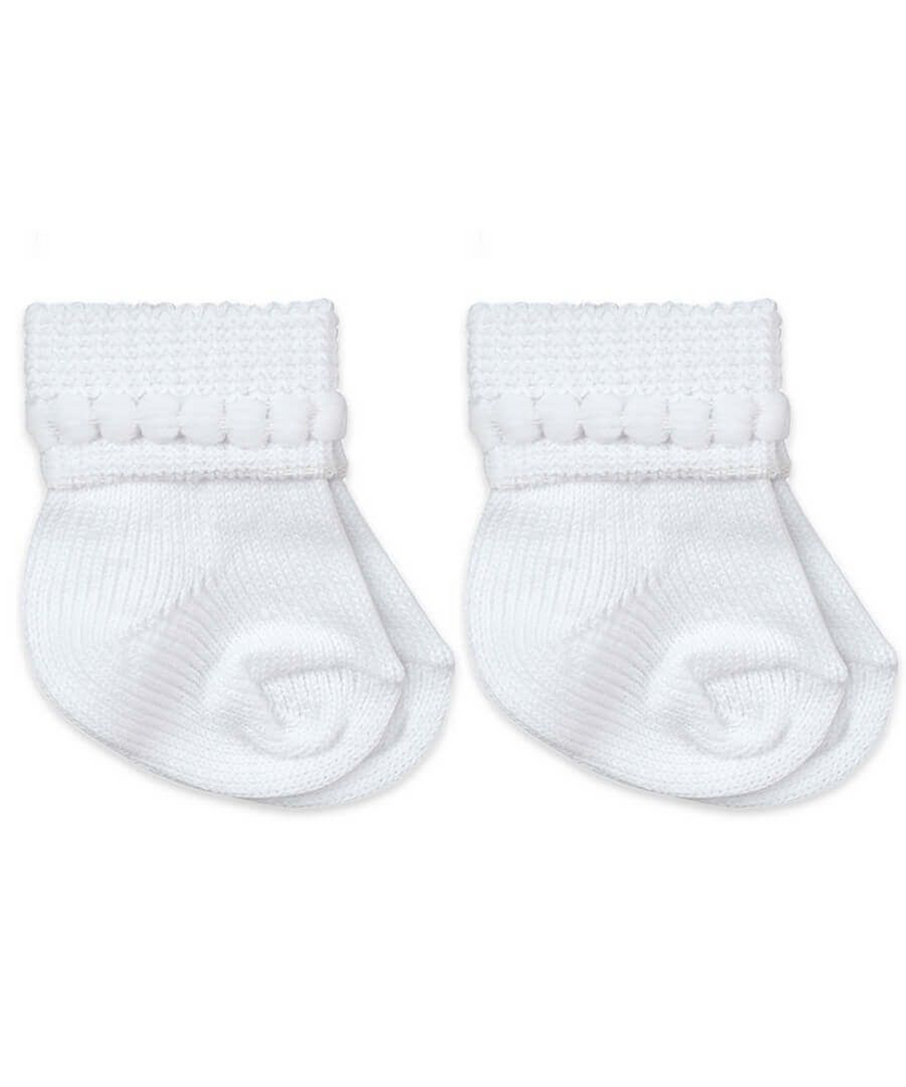 White Bubble Bootie Socks - NB (0-1)
