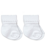 White Bubble Bootie Socks - NB (0-1)