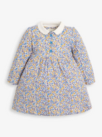 Blue Ditsy Cream Peter Pan Dress - Select Size