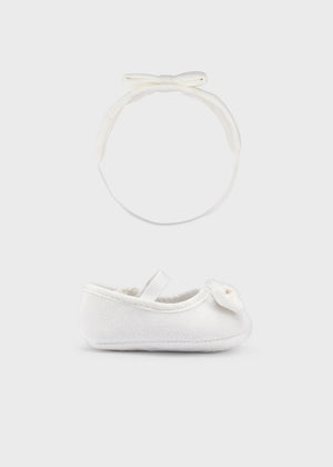Off-White Bow Shoe & Headband Set - Select Size