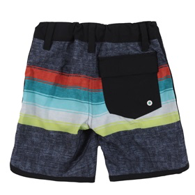 Black & Multi Stripe Noruk Boardshorts - Select Size