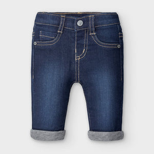 Dark Denim Infant Boy’s Cuffed Jean Trouser - Select Size