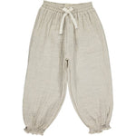 Isabella Oatmeal Gauze Girls Pants  - Select Size
