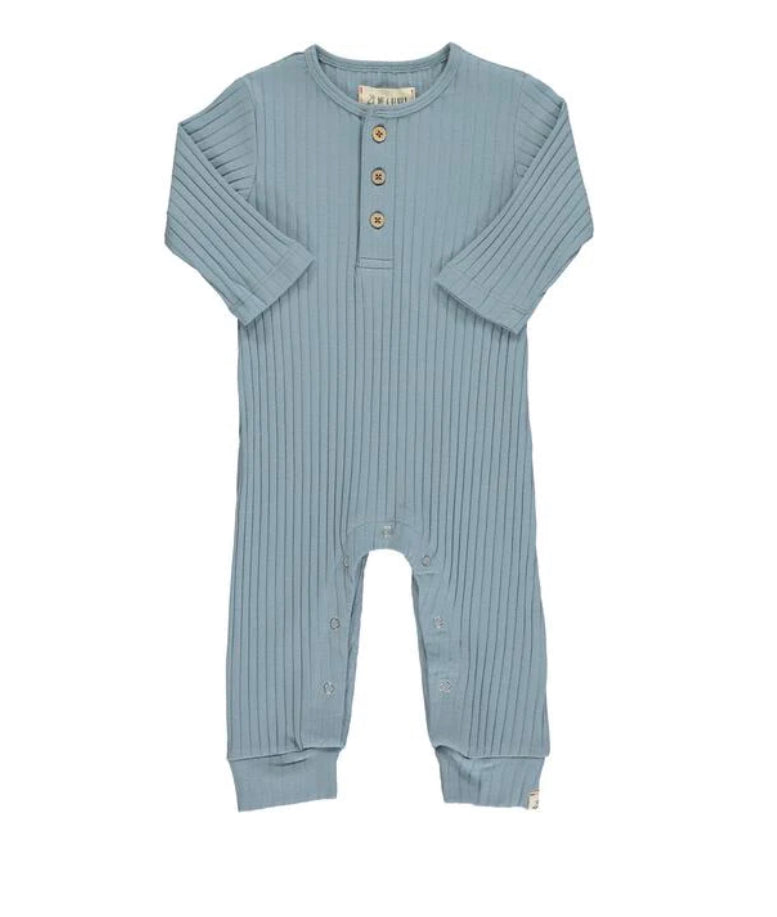 
            
                Load image into Gallery viewer, Mason Slate Rib Infant Boys Romper - Select Size
            
        