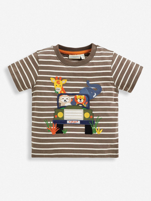 
            
                Load image into Gallery viewer, Jeep Applique’ Mocha Stripe Short Sleeve Tee  - Select size
            
        