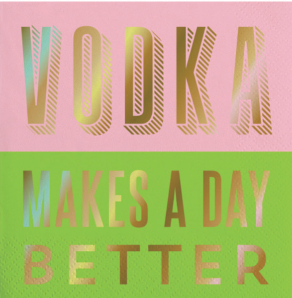 Vodka Makes A Day Better-Beverage Napkins-20 Count
