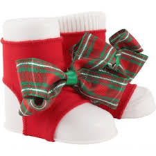 Red With Plaid Ribbon-Peep Toes