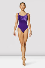TWL1015 - Tween Akira Velvet Wide Strap Leotard (Amethyst) - Select Size