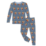 Parisian Rooster Long Sleeve Pajama Set- Select Size