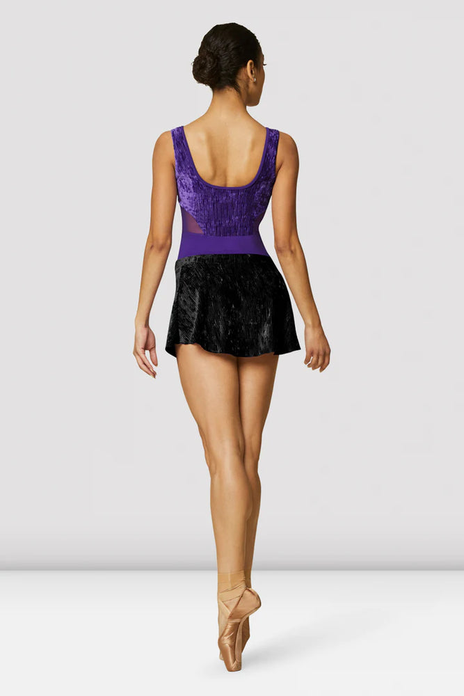 R1031 - Ladies Odilia Velvet Skirt (Black) - Select Size