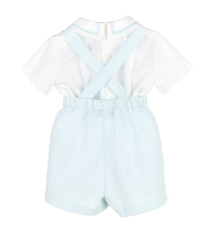 Infant Boy’s Suspender Set in Aqua- Select Size