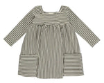 Long Sleeve Rylie Dress in Black and White Stripe - Select Size