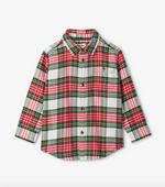 Festive Plaid Button Down Shirt - Select Size