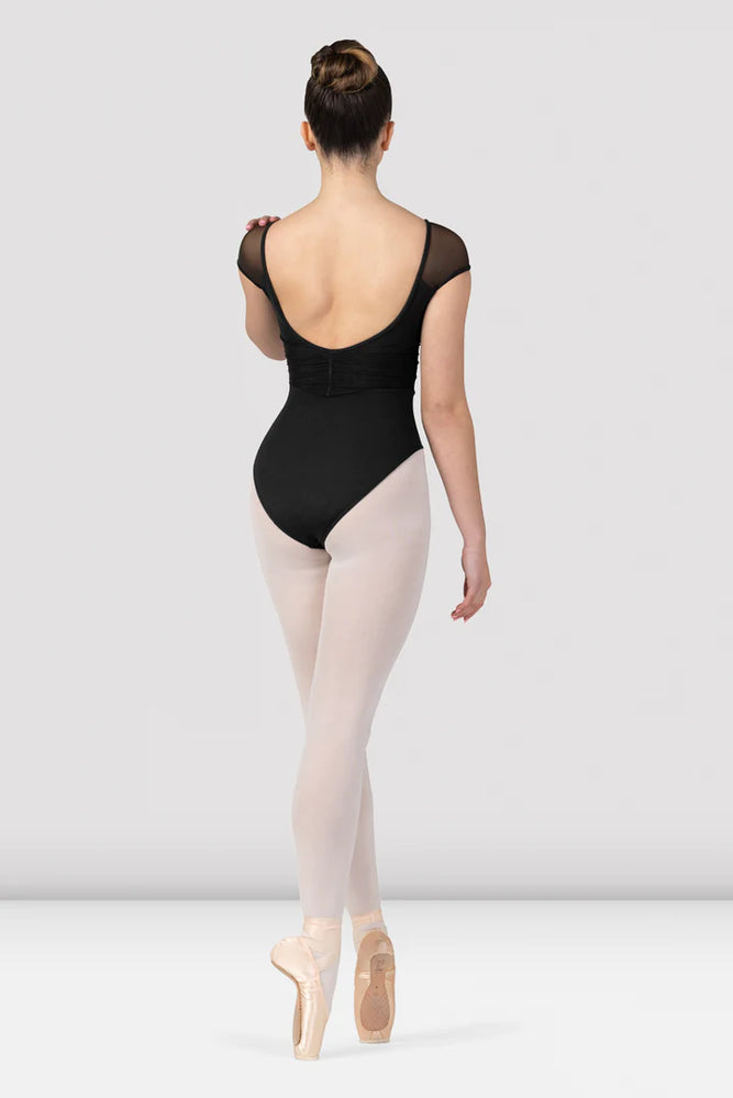 
            
                Load image into Gallery viewer, LB5215 - Ladies Flavia Ruched Bodice Cap Sleeve Leotard (Black) - Select Size
            
        