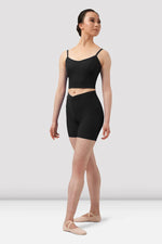M6045L - Ladies Mirella Chevron V Front Black Shorts - Select Size