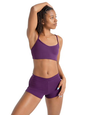 TB113 - Boy Cut Low Rise Shorts in Aubergine - Select Size