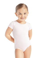 TB132C- Team Basics Short Sleeve Leotard Girls in Pink - Select Size