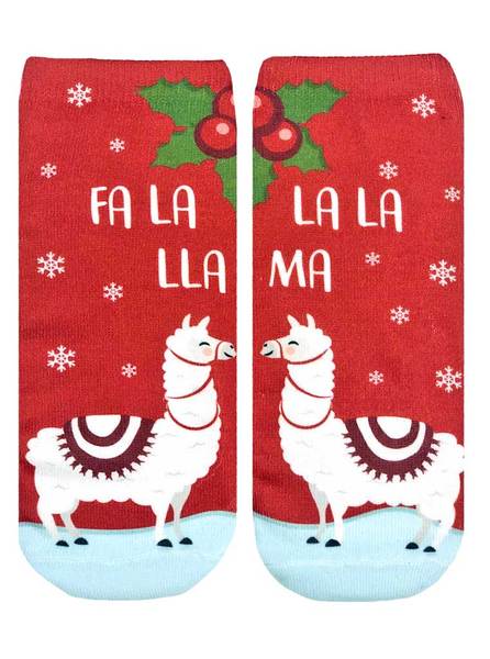 Mistletoe Llamas Ankle Socks