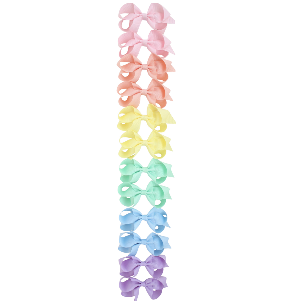 Small 4” Basic Pastels Grosgrain Bows - Select Color