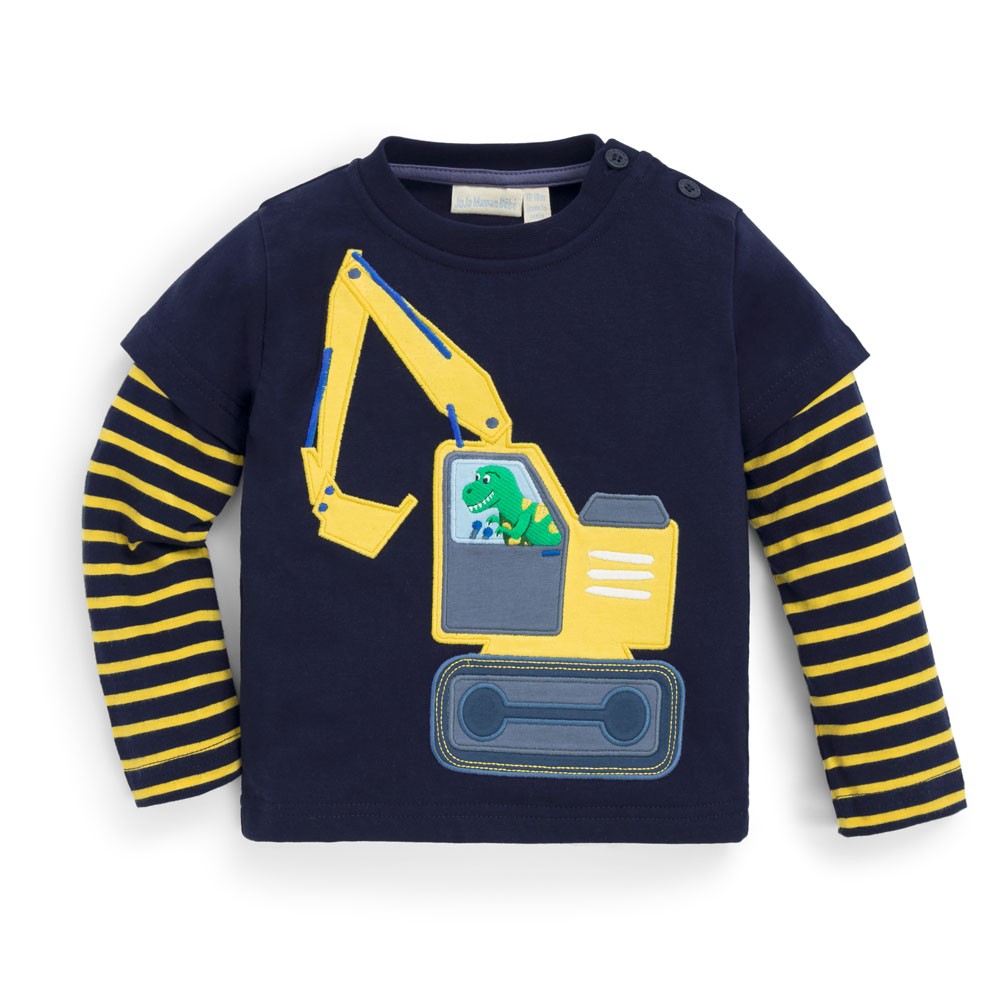 
            
                Load image into Gallery viewer, Dino Digger Top - Navy - select size
            
        