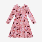 Liliana Long Sleeve Henley Twirl Dress - Posh Peanut -Select Size