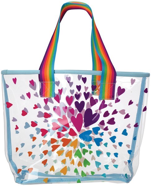 Bursting Hearts Clear Tote