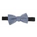 London Bridge Navy Blue Suspenders & Navy Blue / Light Blue Print Bow Tie Set