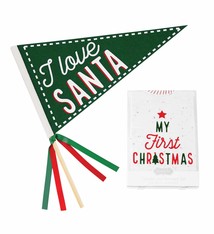 My First Christmas Crawler & Flag Set - Choose Red or Green