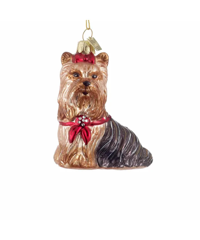Noble Gems™ Yorkshire Terrier Glass Ornament