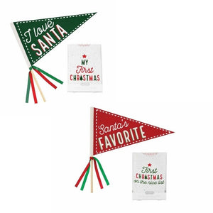 My First Christmas Crawler & Flag Set - Choose Red or Green