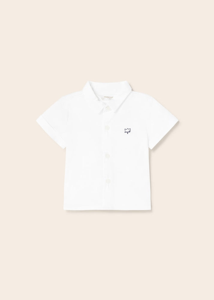 White Short Sleeve Newborn Shirt - Select Size