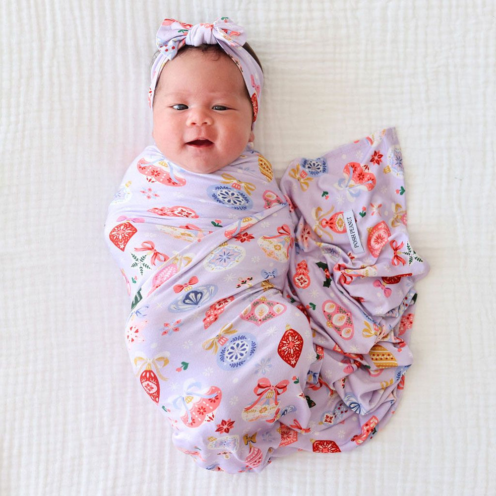 Holly Infant Swaddle And Headwrap Set - Posh Peanut